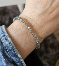 Labradoriet kralen armband   14k goldfilled 925 sterling zilver