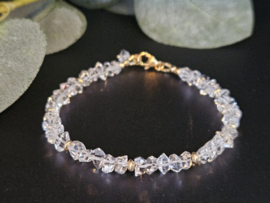 Herkimer diamond bracelet in AAA qualaity, 14k goldfilled & 925 sterling silver