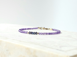 Amethyst and freshwater pearl bracelet 925 sterling silver - 14k goldfilled