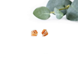 Carneool studs oorbellen, leverbaar in 14k goldfilled & 925 sterling zilver