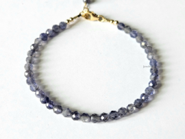 Ioliet kralen armband, 14k goldfilled - 925 sterling zilver