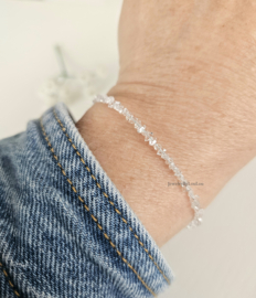 Herkimer diamanten kralen armband, leverbaar 14k goldfilled - 925 sterling zilver