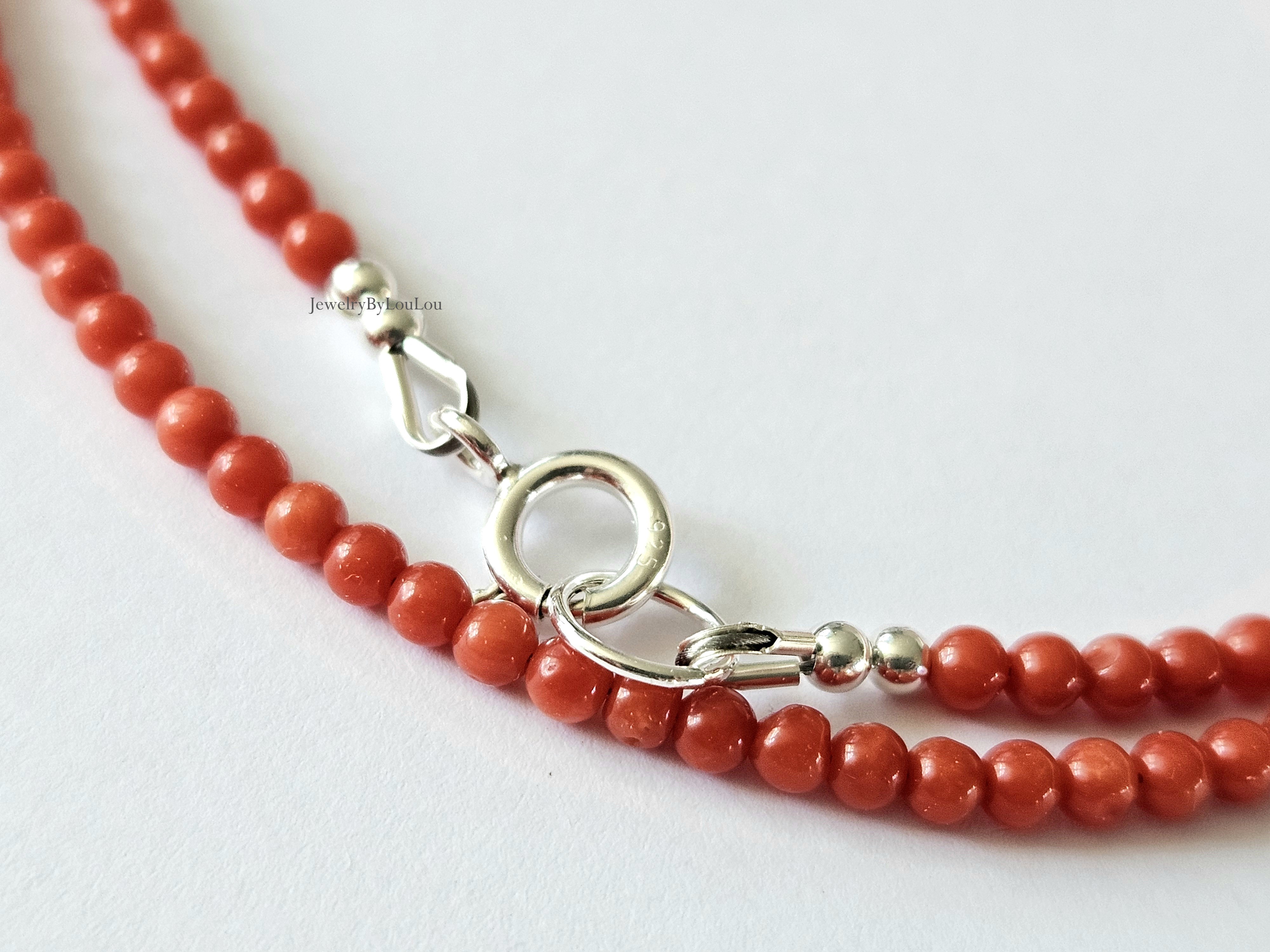 Italiaanse Koraal kralen ketting 3mm, 14k goldfilled - 925 sterling zilver