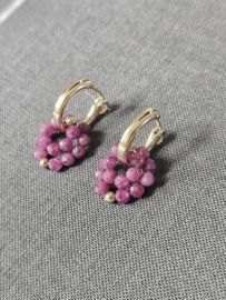 Robijn creolen oorringen  14k goldfilled - 925 sterling zilver