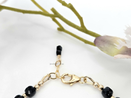 Black onyx bead bracelet, available in 14k gold filled - 925 sterling silver
