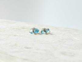Neon Apatiet studs oorbellen  14k goldfilled & 925 sterling zilver