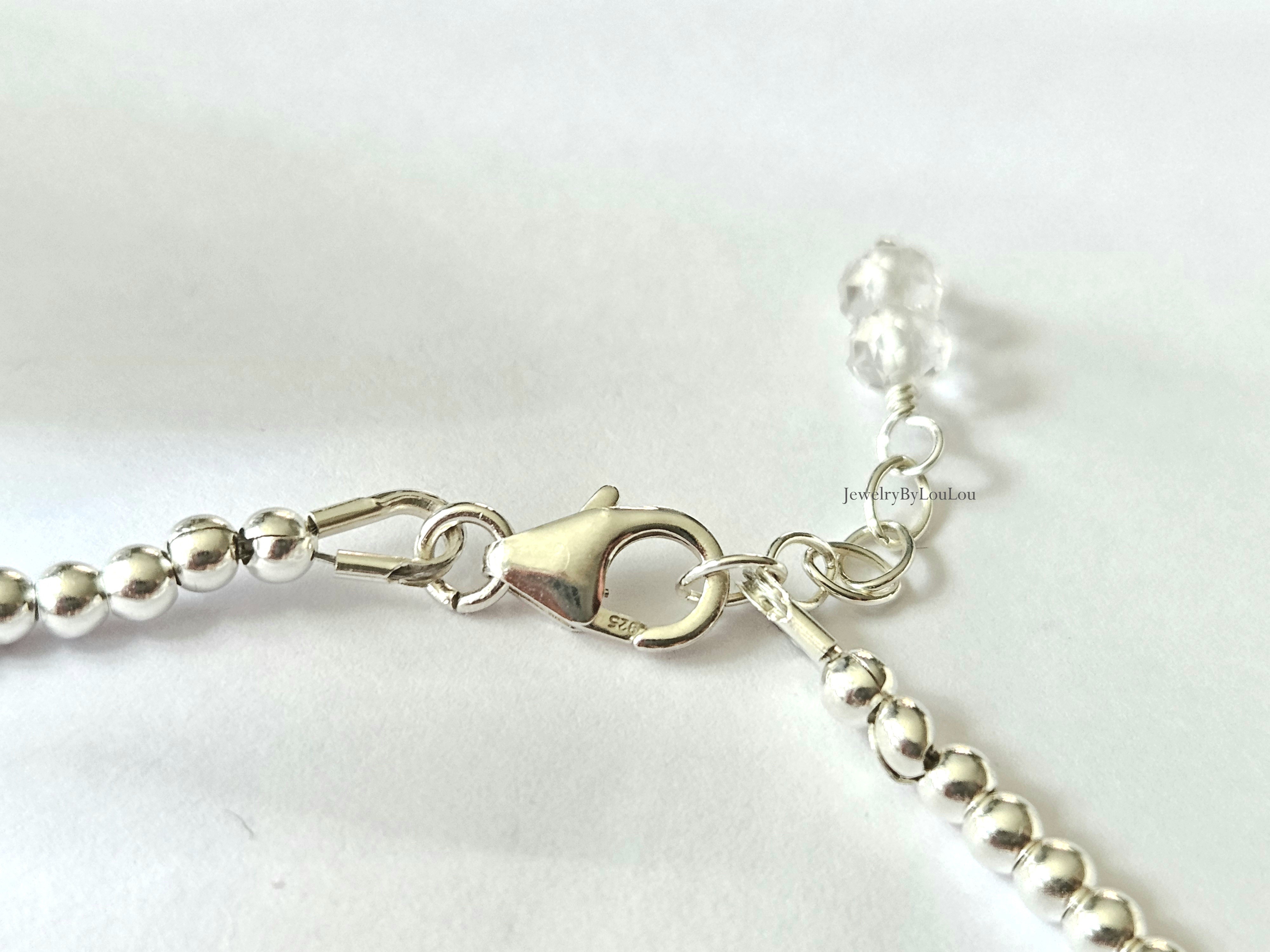 925 sterling zilver kralen armband 2.5mm, leverbaar met sluiting - elastiek