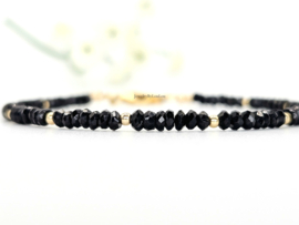 Zwarte Toermalijn, 14k goldfilled & 925 sterling zilver