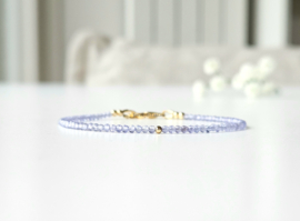 Tanzanite gemstone beaded bracelet AAA quality, 14k goldfilled & 925 sterling silver