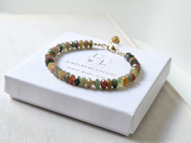 AAA Indiase Agaat kralen armband, 14k goldfilled - 925 sterling zilver