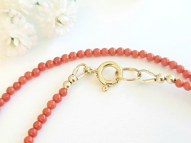 Italian deep sea natural beaded necklace 14k goldfilled - 925 sterling silver