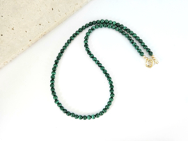 Malachite beaded necklace, 14k goldfilled - 925 sterling silver
