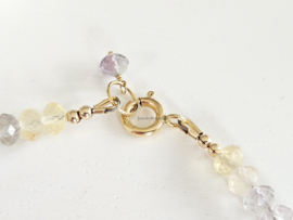 Fluoriet kralen armband, 14k goldfilled & 925 sterling zilver