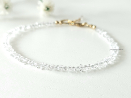 Herkimer diamanten kralen armband, leverbaar 14k goldfilled - 925 sterling zilver