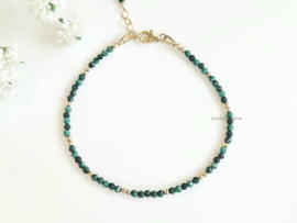 Malachite beaded bracelet  14k goldfilled  - 925 sterling silver