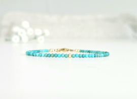 Arizona Turquoise beaded bracelet 14k goldfilled - 925 sterling silver