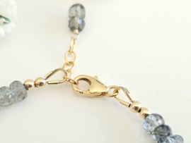 Mos Aquamarijn edelstenen kralen armband, leverbaar 14k goldfilled - 925 sterling zilver