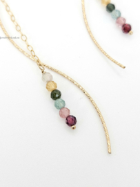 Tourmaline gemstone earrings, 14k goldfilled