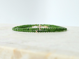 Groene Jade kralen ketting-choker 14k goldfilled - 925 sterling zilver