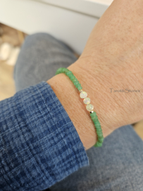 Chrysopraas en Ethiopische Opaal kralen armband, leverbaar 14k goldfilled - 925 sterling zilver