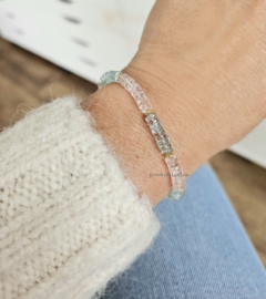Aquamarijn en Morganiet  armband in AAA kwaliteit, 14k goldfilled & 925 sterling zilver