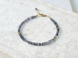 Ioliet kralen armband, 14k goldfilled - 925 sterling zilver