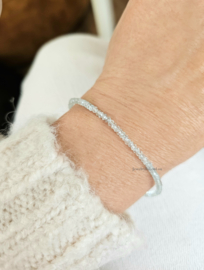 Fijn aquamarijn kralen armbandje, 14k goldfilled & 925 sterling zilver