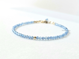 Santa Maria Aquamarijn kralen armbandje, 14k goldfilled & 925 sterling zilver