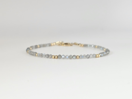 Labradoriet armband     925 sterling zilver   -   14k goldfilled