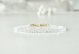 Herkimer diamanten kralen armband, leverbaar 14k goldfilled - 925 sterling zilver