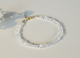 Herkimer diamant edelstenen kralen armband, leverbaar 14k goldfilled - 925 sterling zilver
