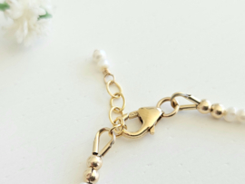 Zoetwaterparel kralen armband, 14k goldfilled & 925 sterling zilver