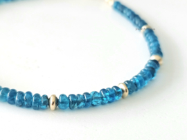 Neon Apatiet edelstenen kralen armband, leverbaar 14k goldfilled - 925 sterling zilver