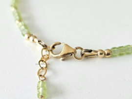 Peridoot kralen armband, 14k goldfilled & 925 sterling zilver
