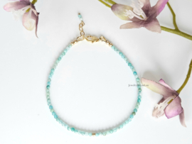 Amazonite beaded bracelet, 14k goldfilled - 925 sterling silver