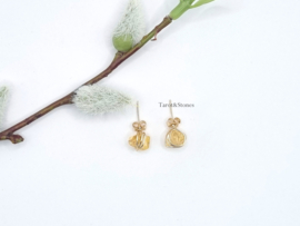 Citrien studs oorbellen, leverbaar in 14k goldfilled & 925 sterling zilver