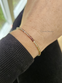 Toendra Saffier edelstenen kralen armband, 14k goldfilled & 925 sterling zilver