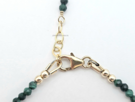 Malachite beaded bracelet  14k goldfilled  - 925 sterling silver