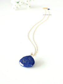 Ketting met Lapis Lazuli hanger, 14k goldfilled 925 sterling zilver