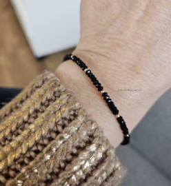 Zwarte Toermalijn, 14k goldfilled & 925 sterling zilver
