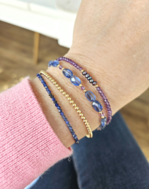 Amethyst and freshwater pearl bracelet 925 sterling silver - 14k goldfilled