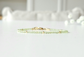 Peridoot geboortesteen armband augustus, 14k goldfilled & 925 sterling zilver