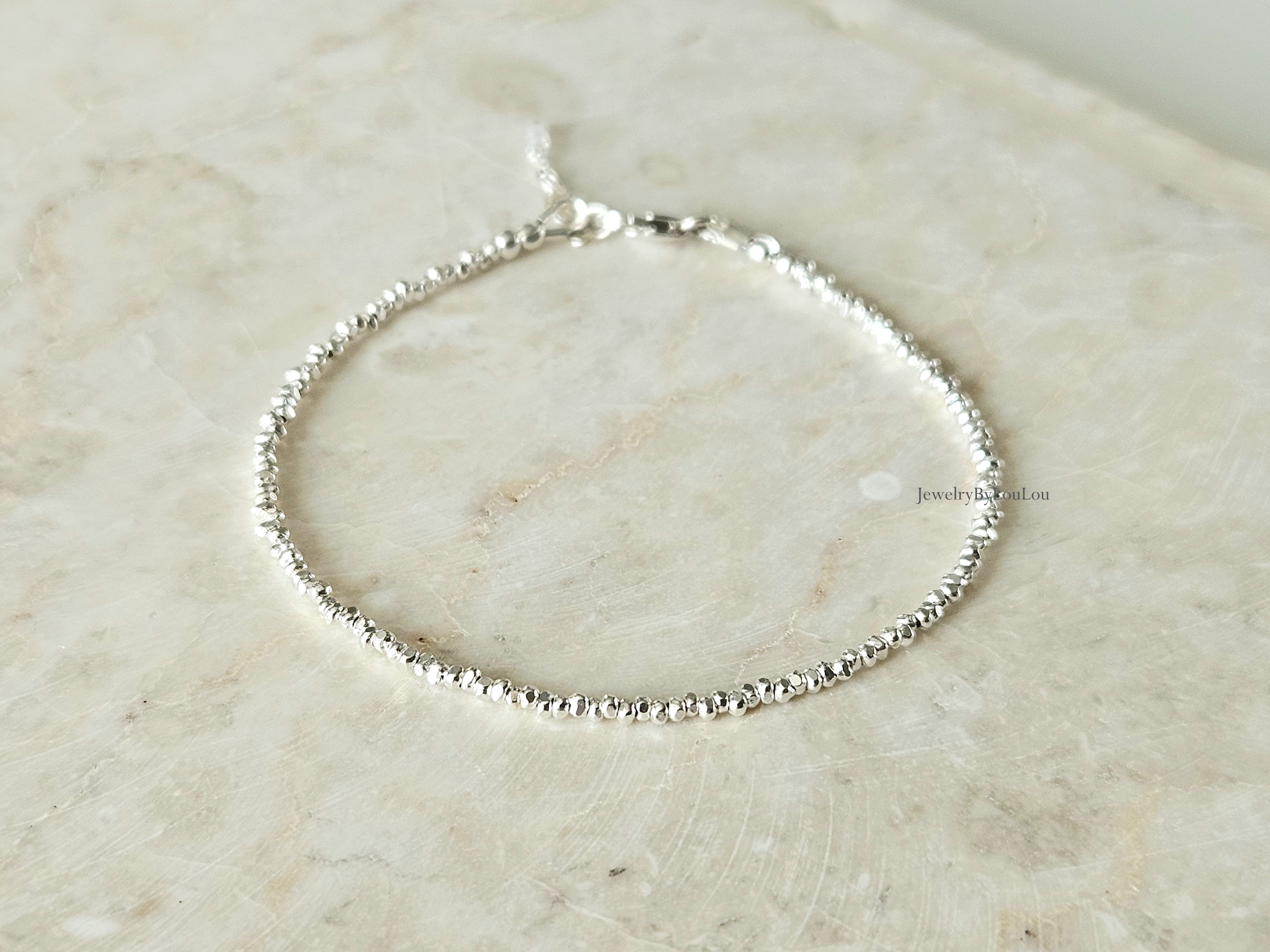 925 sterling zilveren Hill Tribe kralen armband, leverbaar met sluiting - elstiek