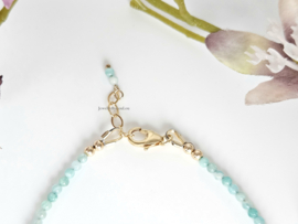 Amazonite beaded bracelet, 14k goldfilled - 925 sterling silver