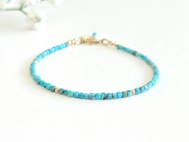 Arizona Turquoise gemstone beaded bracelet, available 14k goldfilled - 925 sterling silver