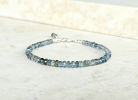 Mos Aquamarijn edelstenen kralen armband, leverbaar 14k goldfilled - 925 sterling zilver