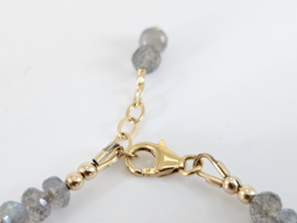 Labradoriet kralen armband   14k goldfilled 925 sterling zilver