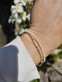 Zoetwaterparel kralen armband, 14k goldfilled & 925 sterling zilver