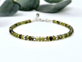 Groene Toermalijn kralen armband, leverbaar 14k goldfilled - 925 sterling zilver