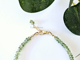 Groene Apatiet & Rhodoliet Granaat edelstenen kralen armband, leverbaar 14k goldfilled - 925 sterling zilver